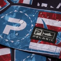 Apparel Blue Water Americamo Sticker Fishing Shorts