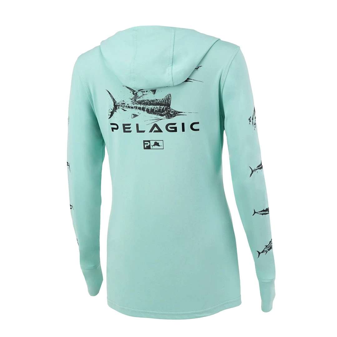 Apparel Ultratek Gyotaku Hooded Fishing Shirt - Women's Womens Apparel Ultratek Gyotaku Hooded Fishing Shirt - Women's Womens