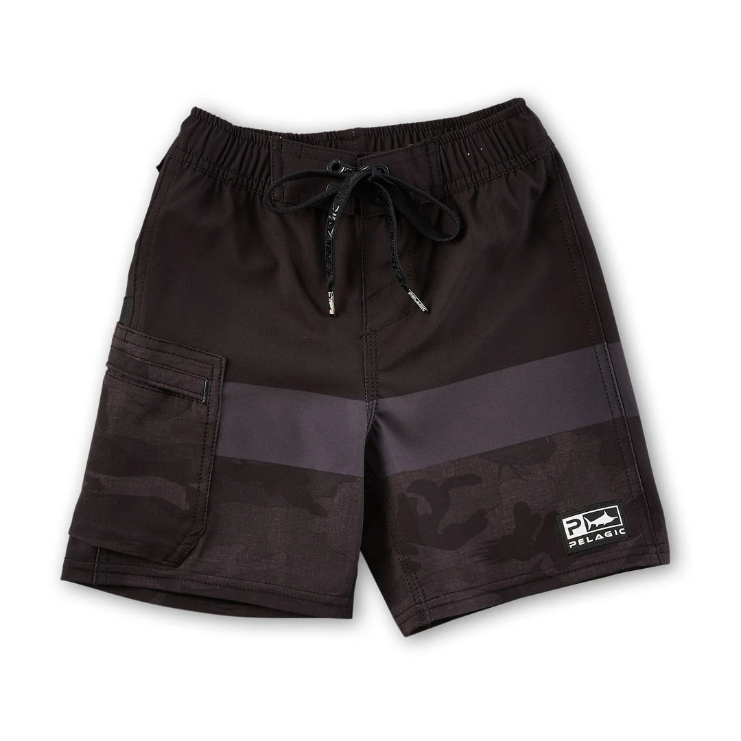 Apparel Kid's Blue Water Camo Fishing Shorts Kids 3T - 5T Apparel Kid's Blue Water Camo Fishing Shorts Kids 3T - 5T