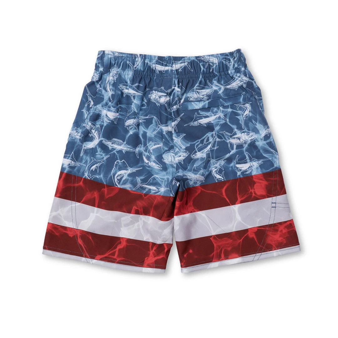 Apparel Kid's Sharkskin Americamo Fishing Shorts 4 Apparel Kid's Sharkskin Americamo Fishing Shorts