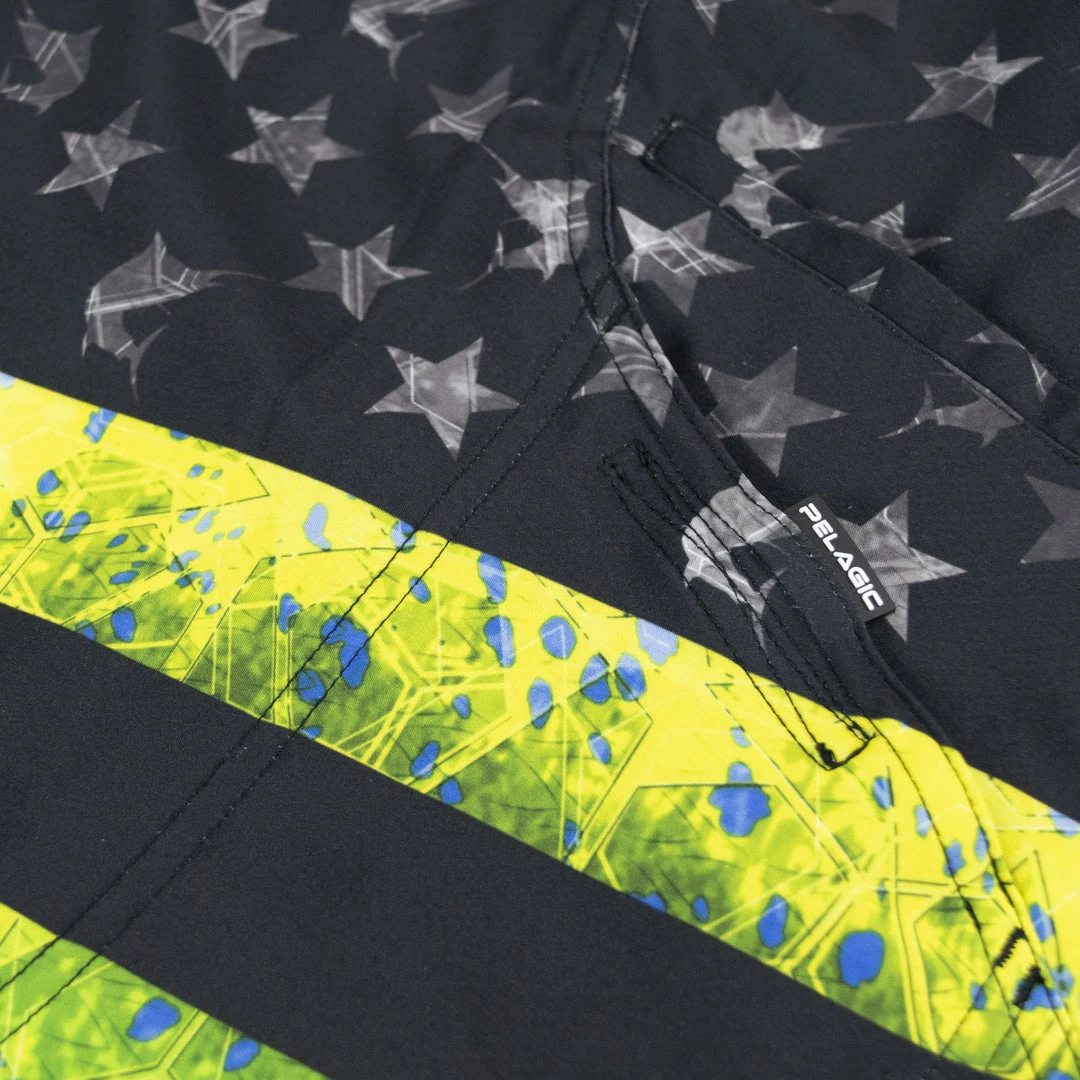 Pelagic Mens Sharkskin Americamo Fishing Shorts Pelagic Mens Sharkskin Americamo Fishing Shorts